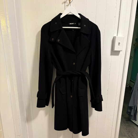 Versatile Cross-Season Wool/Nylon/Angora DKNY Trench Coat M-L - Picture 1 of 16